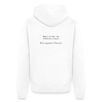 Danger of confusion: kleptomania & Cleopatra - Unisex Premium Organic Zip Hoodie - white - Back - Thijin (182cm)