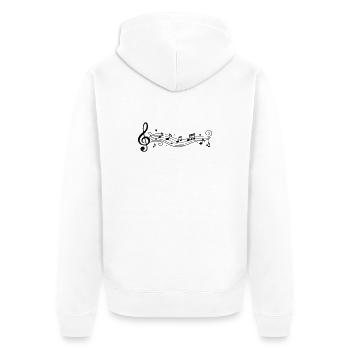 Musical Notes Melody Clefs - Unisex Premium Organic Zip Hoodie - white - Back - Thijin (182cm)