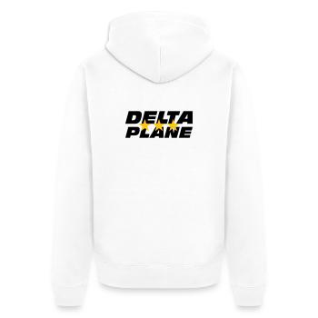 Logo Delta Plane Étoiles d'Excellence - Veste à capuche bio Premium Unisexe - blanc - Dos - Thijin (182cm)