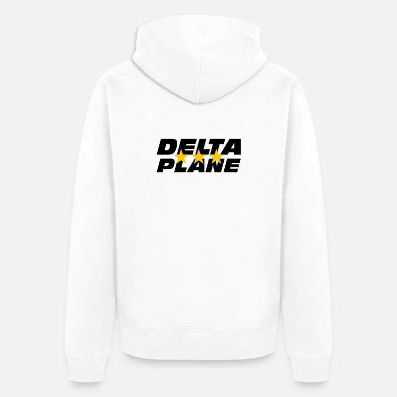Logo Delta Plane Étoiles d'Excellence - Veste à capuche bio Premium Unisexe - blanc