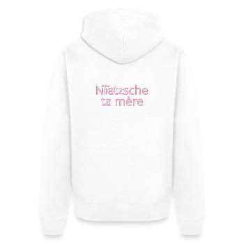 Nietzsche ta mère Rose Contour - Veste à capuche bio Premium Unisexe - blanc - Dos - Thijin (182cm)