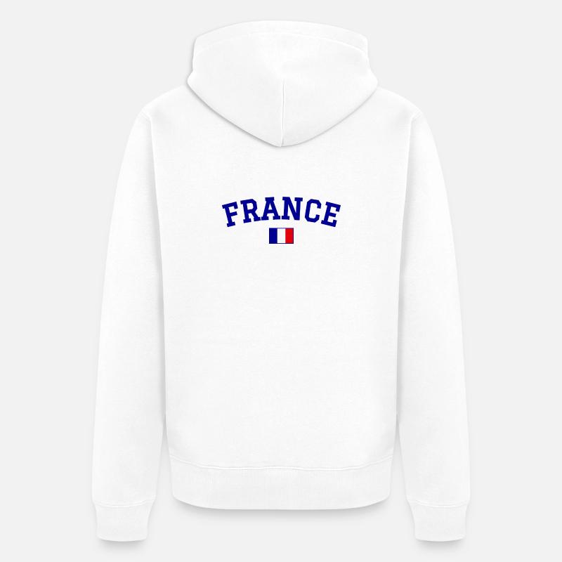 Drapeau français Bleu - Veste à capuche bio Premium Unisexe - blanc