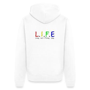 Vie - Veste à capuche bio Premium Unisexe - blanc - Dos - Thijin (182cm)