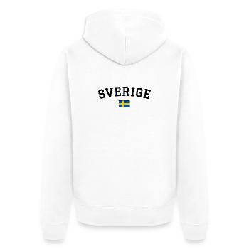 Schweden Flagge  Design Schwarz - Unisex Premium Bio Zip Hoodie - Weiß - Hinten - Thijin (182cm)