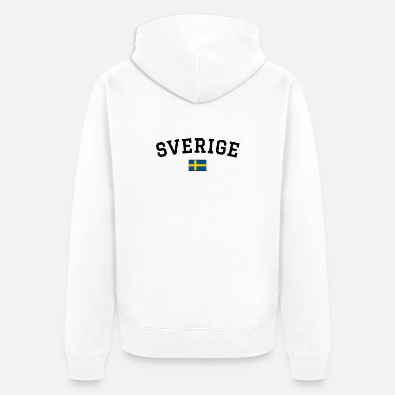 Drapeau Suédois Noir - Veste à capuche bio Premium Unisexe - blanc
