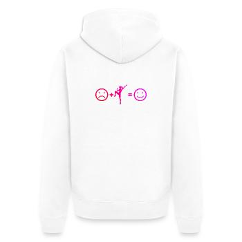 Gruppenfitness Geschenk für eine Aerobic-Trainerin - Unisex Premium Bio Zip Hoodie - Weiß - Hinten - Thijin (182cm)
