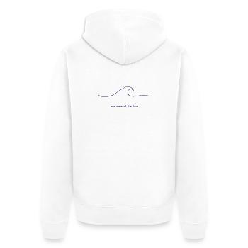 Eine Welle nach der anderen - Unisex Premium Bio Zip Hoodie - Weiß - Hinten - Thijin (182cm)