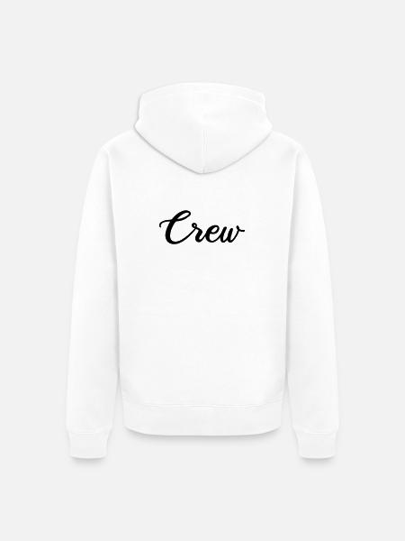 crew_schrift - Unisex Premium Bio Zip Hoodie - Weiß