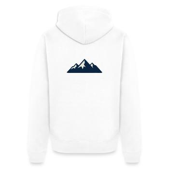 Gebirge Berge Silhouette - Unisex Premium Bio Zip Hoodie - Weiß - Hinten - Thijin (182cm)