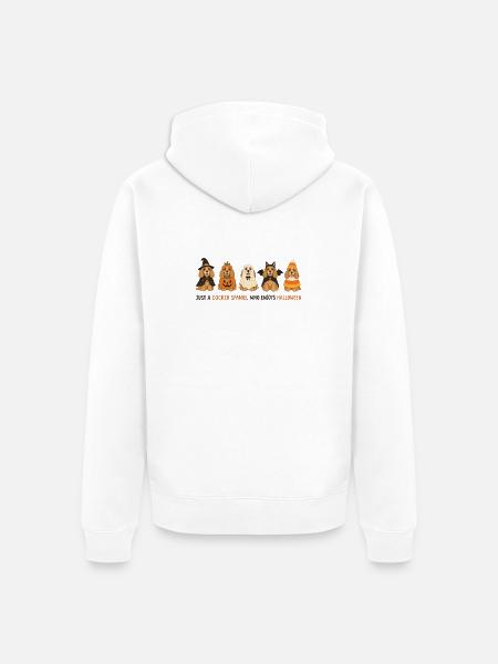 Cocker Spaniel Halloween-Crew - Unisex Premium Bio Zip Hoodie - Weiß