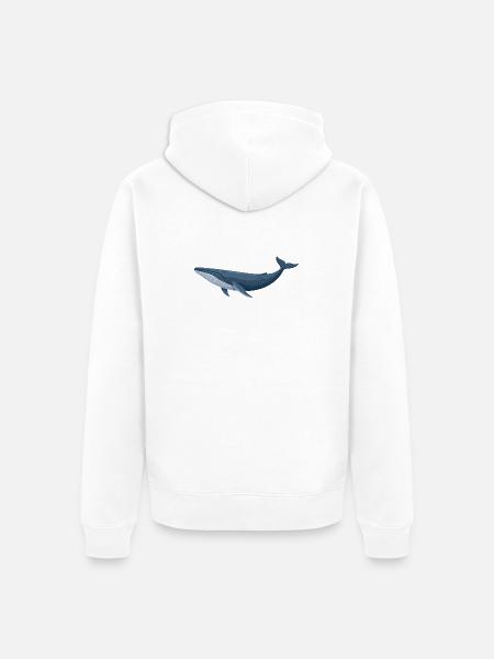 Blauwal Wal - Unisex Premium Bio Zip Hoodie - Weiß
