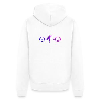 Cardio-Workout Geschenk für eine Aerobic-Trainerin - Unisex Premium Bio Zip Hoodie - Weiß - Hinten - Thijin (182cm)