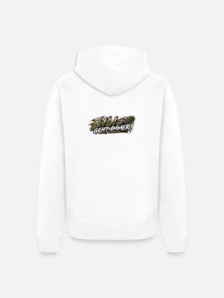 EK-Spruch: Eili geht immer! - Unisex Premium Bio Zip Hoodie - Weiß