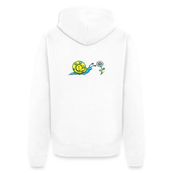 Vis avec fleur - Veste à capuche bio Premium Unisexe - blanc - Dos - Thijin (182cm)