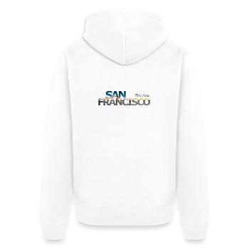 San Francisco Bay Area - Geschenk - Unisex Premium Bio Zip Hoodie - Weiß - Hinten - Thijin (182cm)