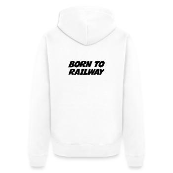 Railway Railwayman Cheminot Train Eisenbahn - Unisex Premium Organic Zip Hoodie - white - Back - Thijin (182cm)