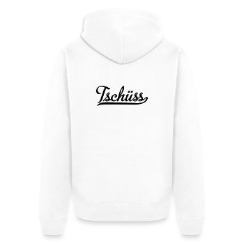 tschüss - Unisex Premium Bio Zip Hoodie - Weiß - Hinten - Thijin (182cm)