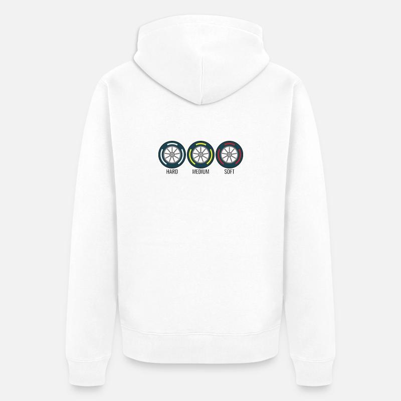 Pneus Formule voiture course - Veste à capuche bio Premium Unisexe - blanc