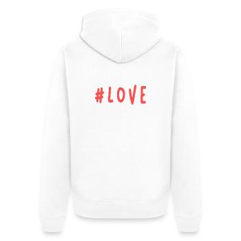 JUST MARRIED. ES LEBE DIE EHE. VALENTINSTAG - Unisex Premium Bio Zip Hoodie - Weiß - Hinten - Thijin (182cm)