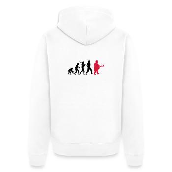 Fast Food Evolution - Unisex Premium Organic Zip Hoodie - white - Back - Thijin (182cm)