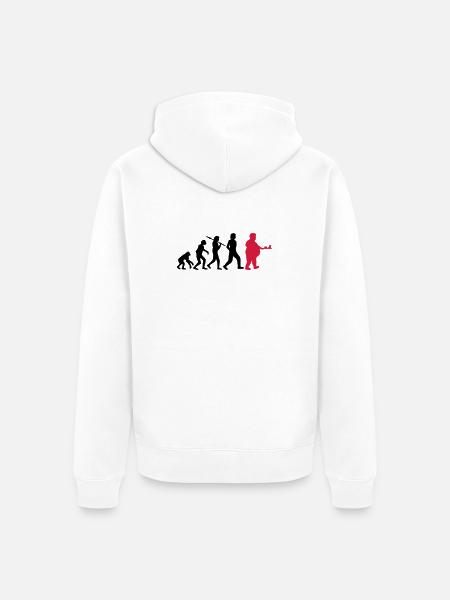 Fast Food Evolution - Unisex Premium Organic Zip Hoodie - white