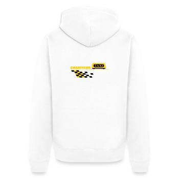 Taxifahrer - Unisex Premium Bio Zip Hoodie - Weiß - Hinten - Thijin (182cm)