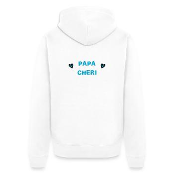 NOËL. ANNEE. ANNIVERSAIRE. RETRAITE. PAPA. MAMAM. - Veste à capuche bio Premium Unisexe - blanc - Dos - Thijin (182cm)