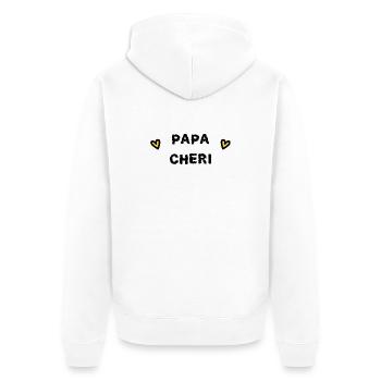 NOËL. ANNEE. ANNIVERSAIRE. RETRAITE. PAPA. MAMAM. - Veste à capuche bio Premium Unisexe - blanc - Dos - Thijin (182cm)