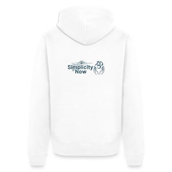 Embrace Simplicity of Now - Unisex Premium Organic Zip Hoodie - white - Back - Thijin (182cm)