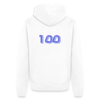 100. 100 JAHRE. 100-JÄHRIGES JUBILÄUM. GEBURTSTAG 100 - Unisex Premium Bio Zip Hoodie - Weiß - Hinten - Thijin (182cm)