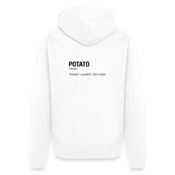 POTATO Kartoffel - Unisex Premium Bio Zip Hoodie - Weiß - Hinten - Thijin (182cm)