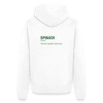 SPINACH - Unisex Premium Organic Zip Hoodie - white - Back - Thijin (182cm)