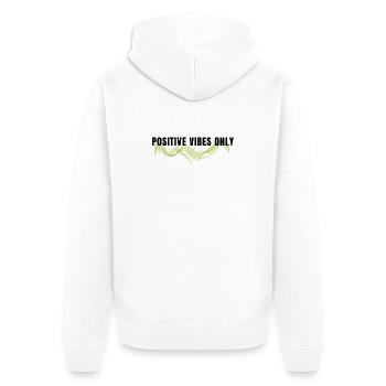 Uniquement des ondes positives - Veste à capuche bio Premium Unisexe - blanc - Dos - Thijin (182cm)