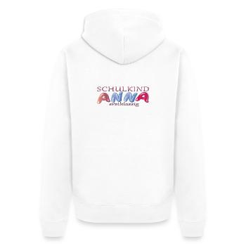 Schulkind Anna Schule - Unisex Premium Bio Zip Hoodie - Weiß - Hinten - Thijin (182cm)