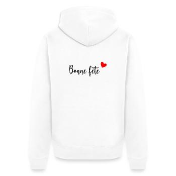 BONNE FÊTE. COEUR. BONNE FÊTE MAMAN. MAMAN - Veste à capuche bio Premium Unisexe - blanc - Dos - Thijin (182cm)