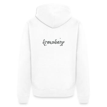 Kreuzberg Liquid Chrome Typography - Unisex Premium Organic Zip Hoodie - white - Back - Thijin (182cm)