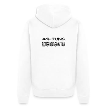 Rentner - Unisex Premium Bio Zip Hoodie - Weiß - Hinten - Thijin (182cm)