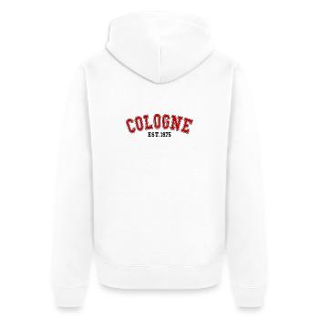 Cologne_Est_1975 - Veste à capuche bio Premium Unisexe - blanc - Dos - Thijin (182cm)