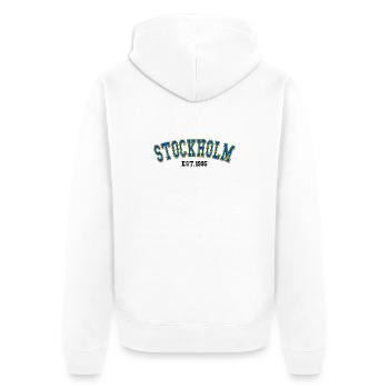 Stockholm Est.1995 - Veste à capuche bio Premium Unisexe - blanc - Dos - Thijin (182cm)