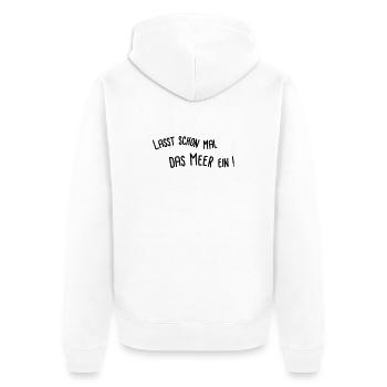 let the sea in - Unisex Premium Organic Zip Hoodie - white - Back - Thijin (182cm)
