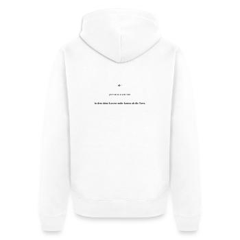 Please upload design - Unisex Premium Organic Zip Hoodie - white - Back - Thijin (182cm)