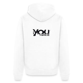 You name it - Unisex Premium Organic Zip Hoodie - white - Back - Thijin (182cm)