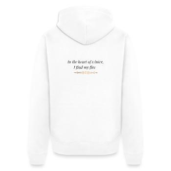 Winter Stärke Geschenk | Mitten im Winter habe ich... - Unisex Premium Bio Zip Hoodie - Weiß - Hinten - Thijin (182cm)