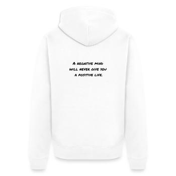 Motivational saying - Unisex Premium Organic Zip Hoodie - white - Back - Thijin (182cm)