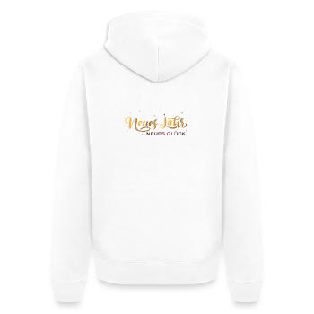 Neues Jahr Neues Glück  - Unisex Premium Bio Zip Hoodie - Weiß - Hinten - Thijin (182cm)