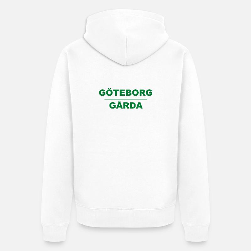 Göteborg Gårda – Design vert-noir - Veste à capuche bio Premium Unisexe - blanc