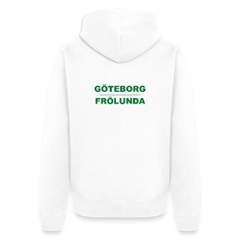 Göteborg Frölunda – Design vert-noir - Veste à capuche bio Premium Unisexe - blanc - Dos - Thijin (182cm)