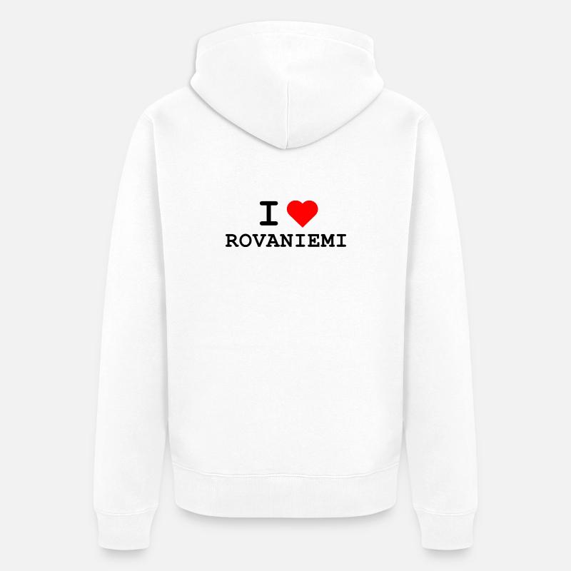 Ich liebe Rovaniemi - J’adore Rovaniemi - Veste à capuche bio Premium Unisexe - blanc