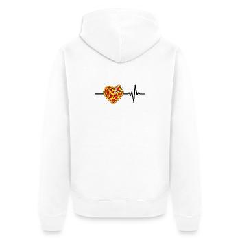 Pizza ist mein Leben, Herzschlag, Foodie, Love - Unisex Premium Bio Zip Hoodie - Weiß - Hinten - Thijin (182cm)
