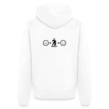 Short and clear floorball - Unisex Premium Organic Zip Hoodie - white - Back - Thijin (182cm)